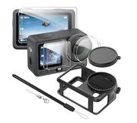 Lemxiee Funda para dji Osmo Action 6 Case Accesorios + Cristal Templado para dji Osmo Action 6 Protector Pantalla