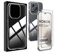 Lemxiee Funda para Honor 400 Lite Case + [1 Pieza] Cristal Templado para Honor 400 Lite Protector Pantalla,Funda de TPU Flexible Transparente