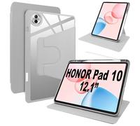 Lemxiee Funda para Honor Pad 10 Case con Soporte Plegable & con Ranura para bolígrafo,Funda de Cuero PU + acrílico Transparente