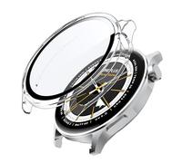 Lemxiee Funda para OnePlus Watch Lite & OPPO Watch S Case con Cristal Templado Protector Pantalla