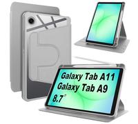 Lemxiee Funda para Samsung Galaxy Tab A11 & A9 Case con Soporte Plegable & con Ranura para bolígrafo,Funda de Cuero PU + acrílico Transparente