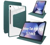 Lemxiee Funda para Samsung Galaxy Tab S10 FE+ & S10 FE Plus 13.1" Case con Soporte Plegable & con Ranura para bolígrafo,Funda de Cuero PU + acrílico Transparente
