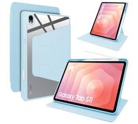 Lemxiee Funda para Samsung Galaxy Tab S11 11" Case con Soporte Plegable & con Ranura para bolígrafo,Funda de Cuero PU + acrílico Transparente