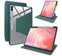 Lemxiee Funda para Samsung Galaxy Tab S11 Ultra 14.6" Case con Soporte Plegable & con Ranura para bolígrafo,Funda de Cuero PU + acrílico Transparente