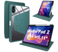 Lemxiee Funda para Xiaomi Redmi Pad 2 11" Case con Soporte Plegable & con Ranura para bolígrafo,Funda de Cuero PU + acrílico Transparente