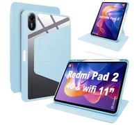 Lemxiee Funda para Xiaomi Redmi Pad 2 11" Case con Soporte Plegable & con Ranura para bolígrafo,Funda de Cuero PU + acrílico Transparente