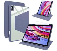 Lemxiee Funda para Xiaomi Redmi Pad Pro & Poco Pad 12.1" Case con Soporte Plegable & con Ranura para bolígrafo,Funda de Cuero PU + acrílico Transparente