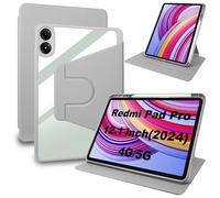 Lemxiee Funda para Xiaomi Redmi Pad Pro & Poco Pad 12.1" Case con Soporte Plegable & con Ranura para bolígrafo,Funda de Cuero PU + acrílico Transparente