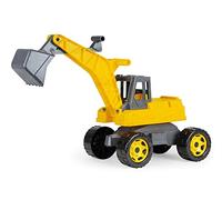Lena 02217-Eco GIGA Trucks - Excavadora de Asiento (70 cm, 360 Grados para Sentarse, vehículo de construcción con Porcentaje de Madera, Alta Capacidad de Carga, Amarillo, Aprox. 70 x 28 x 32 cm)