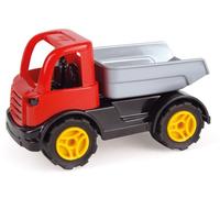 Lena 1260 Workies Camión volquete de 12 cm, vehículo de juguete de plástico ABS, volquete con compartimento de carga, neumáticos de goma y ejes de acero galvanizado, camión volquete para niños a partir de 18 meses, camión de juego, rojo