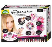 Lena 42654 Super Mani Pedi Nail Salon 4 en 1 salón de uñas para niños, Juego Completo para embellecer Las uñas, salón de uñas para niñas a Partir de 8 años, Cuidado de uñas