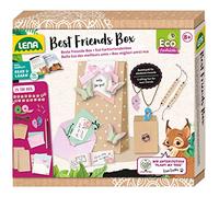 LENA 42833 - Juego de manualidades Eco Best Friends Box con 2 pulseras de la amistad con perlas y cadenas con colgante de corazón, bolsas de regalo, tarjetas de regalo y libro de acompañamiento Plant