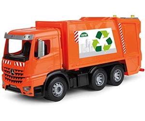 Lena 4614 Worxx Mercedes Benz Arocs, Coche de Juguete Aprox. 53 cm, vehículo Comercial para niños a Partir de 3 años, Robusto camión de Basura con 2 Cubos de Basura y Funciones de Juego Realista
