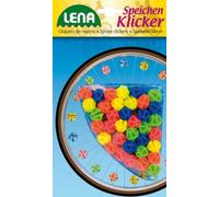 Lena 61094 36 Perlas de Colores para radios de Bicicleta, Triciclo o Scooter, Clips para radios como Accesorios de Bicicleta Infantil, Clips de plástico para niños a Partir de 3 años, Multicolor