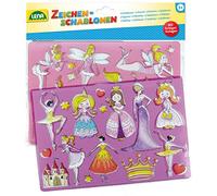 LENA - 65766 Princesa Dibujo Plantilla 2-Piezas Set Por 3+ Años Niños, Multicolor