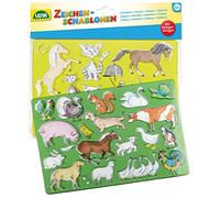 Lena - 65767 Dibujo Plantilla de a Caballo/Gata 2-Piezas Set por 3+ Años Niños, Multicolor