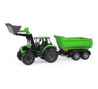 Lena 7250 Worxx Tractor Deutz-FAHR Agroton con Remolque - Juguete Tractor 74 cm para niños 3+ años, Interior y Exterior, Ejes de Acero, Hecho en Europa
