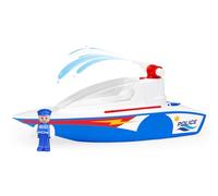 Lena BOAZZ Barco de policía 36 cm, Barco de Juguete para Interior y Exterior, para niños a Partir de 2 años, con depósito de Agua y función de rociado