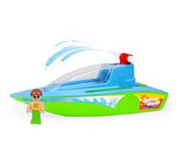 Lena BOAZZ Barco Deportivo 36 cm, Barco de Juguete para Interior y Exterior, para niños a Partir de 2 años, con depósito de Agua y función Spray