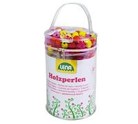 Lena Cuentas Madera 400-Piezas Bolsa con Colgantes y Cordones por 4+ Años Niños, Multicolor