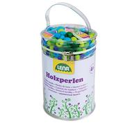 Lena Cuentas Madera 400-Piezas Bolsa con Colgantes y Cordones por 4+ Años Niños, Multicolor