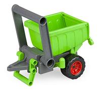 LENA - EcoActives Remolque por Tractor Juguete por 2+ Años Niños, Verde | Colgante de plástico con olor a madera natural debido al contenido de madera, remolque de vehículo de juguete para niños a