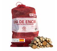 Leña Encina Barbacoa Saco 12Kg Madera Dura Secada Horno Alto Poder Calorífico Combustión Lenta Brasas Duraderas Ideal Parrillas Barbacoas Chimeneas Exterior Interior Baja Humedad Natural Ecológica