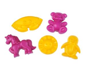 LENA - Juego de Arena, Juego de 5 Piezas con Unicornio, Osito, Cangrejo, pingüino y Sol, Adecuado a Partir de 12 Meses, empaquetado en una Red