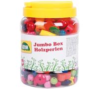 Lena - Madera Enhebrado Cuentas 450-Piezas Manualidades Set en Jumbo Caja por 4+ Años Niños