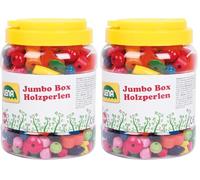 Lena - Madera Enhebrado Cuentas 450-Piezas Manualidades Set en Jumbo Caja por 4+ Años Niños (Paquete de 2)