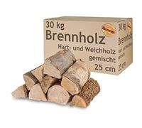Leña Mezclado 5-500 kg Haya Roble Abedul Pino Abeto Leña para Estufas y Chimeneas Cuenco de Fuego Parrilla 25 cm Madera Secado en cámara flameup, Peso:30 kg