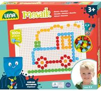 LENA - Mosaico Enchufable Juego Set con 100 Transparente Enchufes por 3+ Años Niños, Multicolor