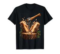 Leñador de leña para Cortar Hacha Camiseta