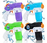 lenbest 4 Pack Pistolas de Aagua, 150ML Pistolas Juguetes Agua, Pistolas de Chorro de Largo Alcance de 7 m, Peleas de Agua, Piscina, Playa, Juguete de Lucha al Aire Libre, Regalos Veranos para Niños
