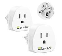 LENCENT 2 Piezas Adaptador Enchufe USA a Enchufe Europeo, Adaptador Americano a España Portugal, Enchufe de Viaje Estados Unidos a Español