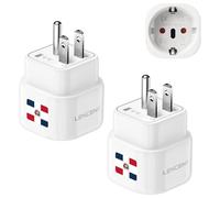 LENCENT 2X Adaptador Enchufe de Viaje Tipo B, Adaptador de Corriente para República Dominicana, Estados Unidos, Canadá, México, Colombia, Tailandia, Costa Rica