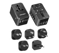 LENCENT Adaptador Enchufe Universal 28 W, Enchufe de Viaje Global | 3 USB C y 2 USB A, Cargador Internacional para Estados Unidos, Reino Unido, Japón, Australia, India, Nepal, Tipo A/C/D/G/I