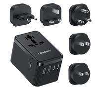 LENCENT Adaptador Enchufe Universal 30 W, Enchufe de Viaje Global con 3 USB C y 2 USB A, Cargador Internacional para Estados Unidos, Reino Unido, Japón, Australia, India, Nepal, Tipo A/C/D/G/I
