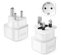 LENCENT Tipo D y Tipo G Combinación Adaptador Enchufe, Adaptador de Viaje 2-Pin Europa a 3-Pin para Maldivas, Sri Lanka, Tanzania, Zanzíbar, África, Dubai, Namibia, Ghana, India, Yemen, Ghana