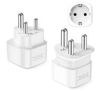 LENCENT Tipo D y Tipo M Combinación Adaptador Enchufe, Adaptador de Viaje 2-Pin Europa a 3-Pin para Namibia, Sudáfrica, India, Nepal