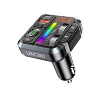 LENCENT Transmisor FM Bluetooth 5.3 para Coche, Reproductor Música con Sonido de Agudos y Graves Ajustable, Adaptador Radio Carga Rápida PD 20W y QC 3.0, Llamadas Manos Libres, Siri Google Assistante