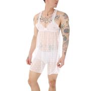 Lencería exótica de Malla, camisón Transparente sin Mangas, Ropa de Dormir, Camisola de Encaje para Juegos de rol y Ocasiones para Parejas y Noches Especiales