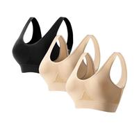 Lencería - Lote de 3 espaldas desnudas anticaídas - Ropa interior - Elegance - Soporte elástico cómodo de gran tamaño, sujetador clásico transpirable - Soporte de garganta sexy, L, XL