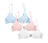 Lencería Mujer Encaje, Soporte Garganta Push Up Mujer Sexy Color Sólido Deep V Cómodo Transpirable Sujetador Clásicos Para Todos Los Días Dulce Encanto Seducción Bralette Ligero Corte Regular Bra