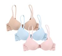 Lencería Mujer Encaje, Soporte Garganta Push Up Mujer Sexy Color Sólido Deep V Cómodo Transpirable Sujetador Clásicos Para Todos Los Días Dulce Encanto Seducción Bralette Ligero Corte Regular Bra