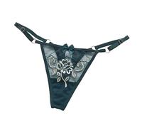 Lenceria Mujer - Tanga Desnuda Transpirable con Huevo De Malla Bordada Transparente Sexy De Cintura Bordada Tipo T para Mujer (Green One Size)