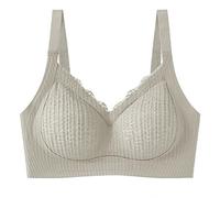 Lencería roja ropa interior para mujer sin anillos, senos que se reúnen para parecer más grandes, soporte superior contra caídas, soporte suave para incluir los senos, tabla de tallas, verde, XXL