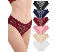Lencería Ropa Interior Femenina sin Costura Hip Hop Encaje Transpirable Bikini Lencería Brasileña 6 Piezas