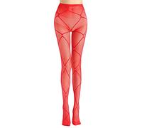 Lencería Sexi para Mujer Lenceria Sexy Abierta 2Xl Medias de red sexy para mujer Medias abiertas Lencería Body de encaje transparente Roja Mujeres Interior (Red, One Size)