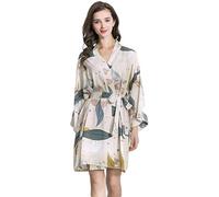 Lencería Sexy De Algodón, Bata Tipo Kimono, Albornoz Para Mujer, Batas Con Estampado De Flores, Bata De Satén, Ropa De Dormir Para Mujer,A,L